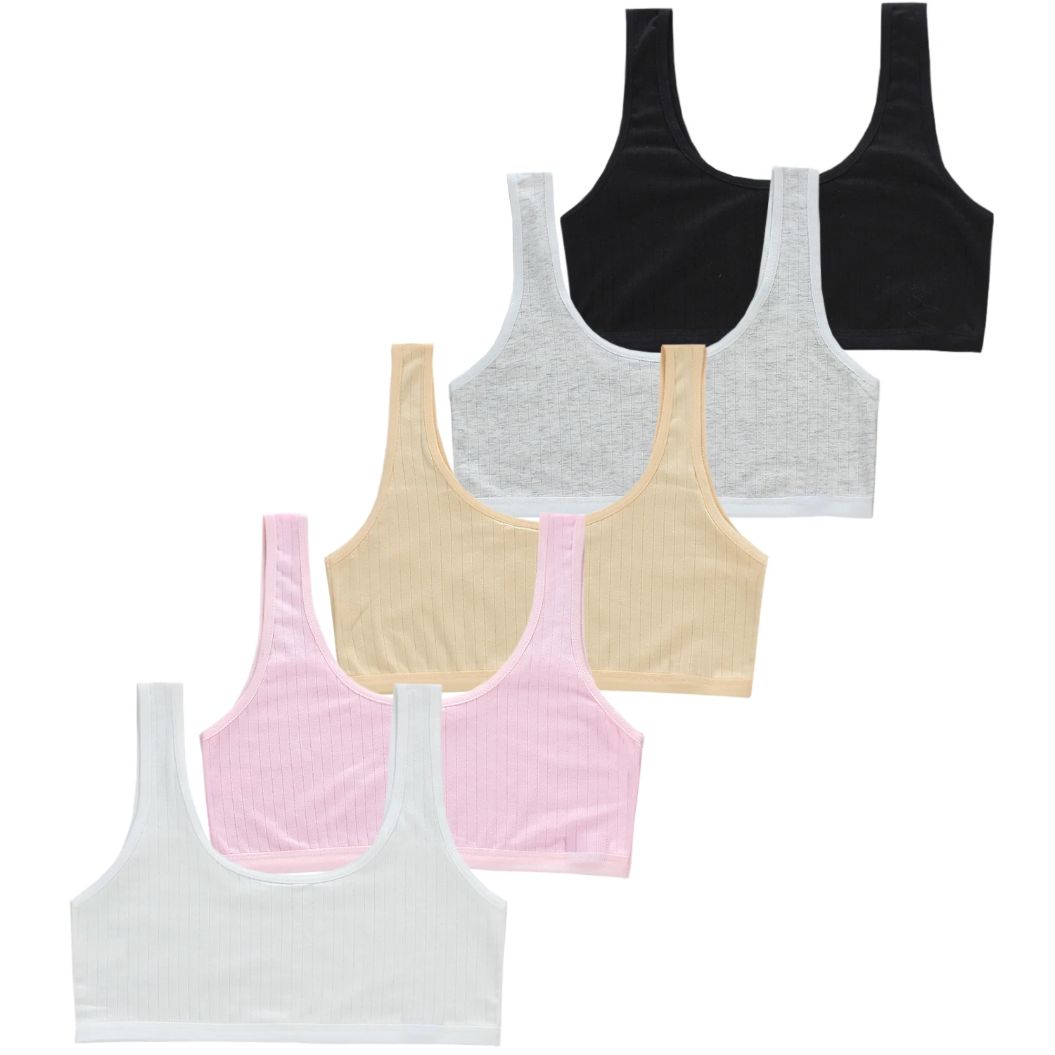 

1pcs Children's bra Kids Underwears Front double-layer design Cotton Sports Training Solid color wholesale