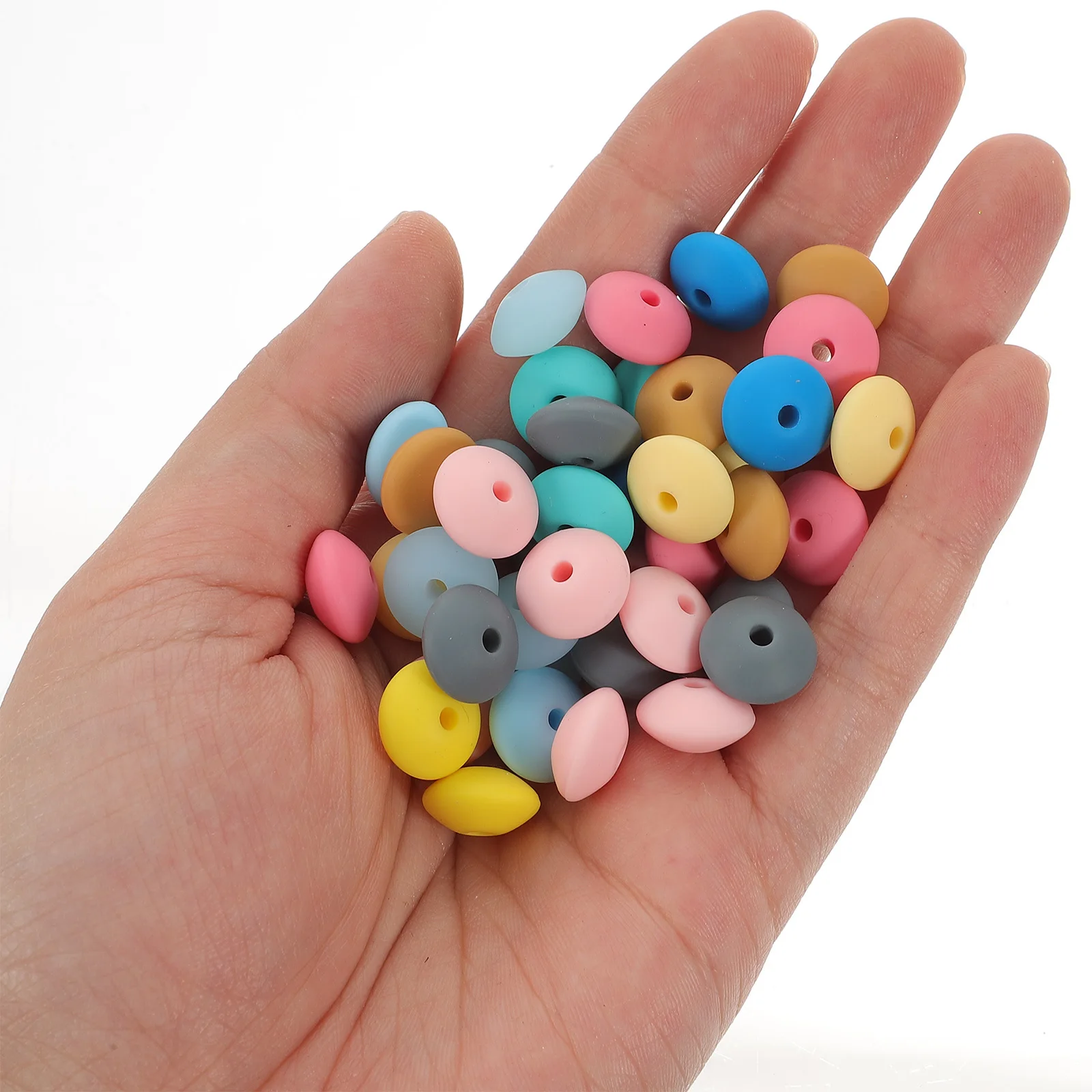 

100 шт. силиконовых бусин для рукоделия, цветные, для изготовления украшений своими руками, оптом, для браслетов, подвесок, декоративных наборов, разделительные бусины