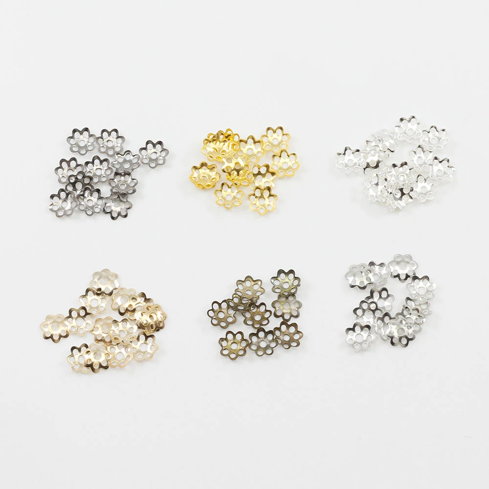 600pcs/Lot 6mm Hollow Flower Metal Filigran Loose Spacer Bead Caps Cone End Filigree For Diy Jewelry Finding Making Supplies — zdjęcie 3