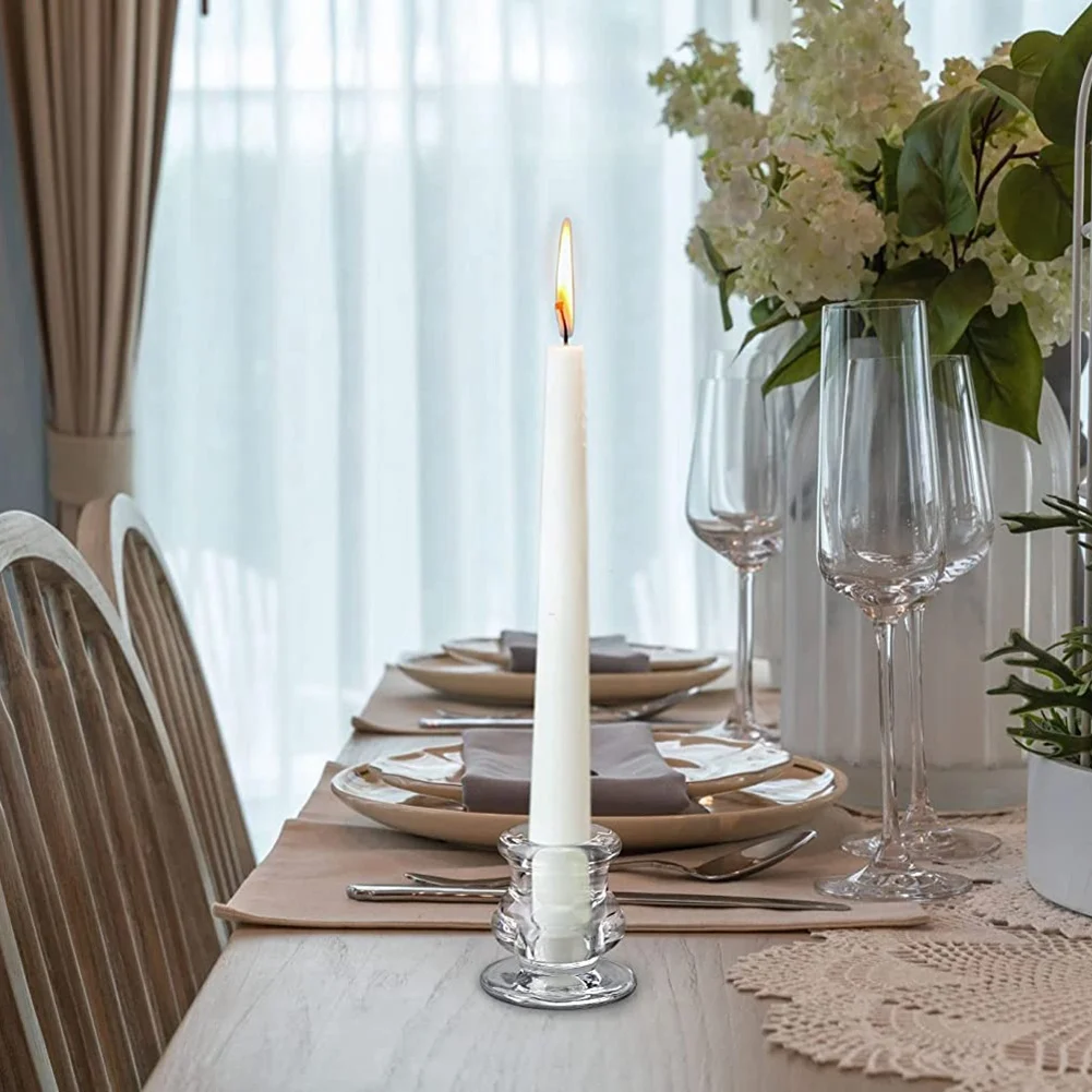 Portacandele EAS Set di 4 - Portacandele conico per centrotavola da tavolo Portacandele in vetro per candelieri, matrimoni
