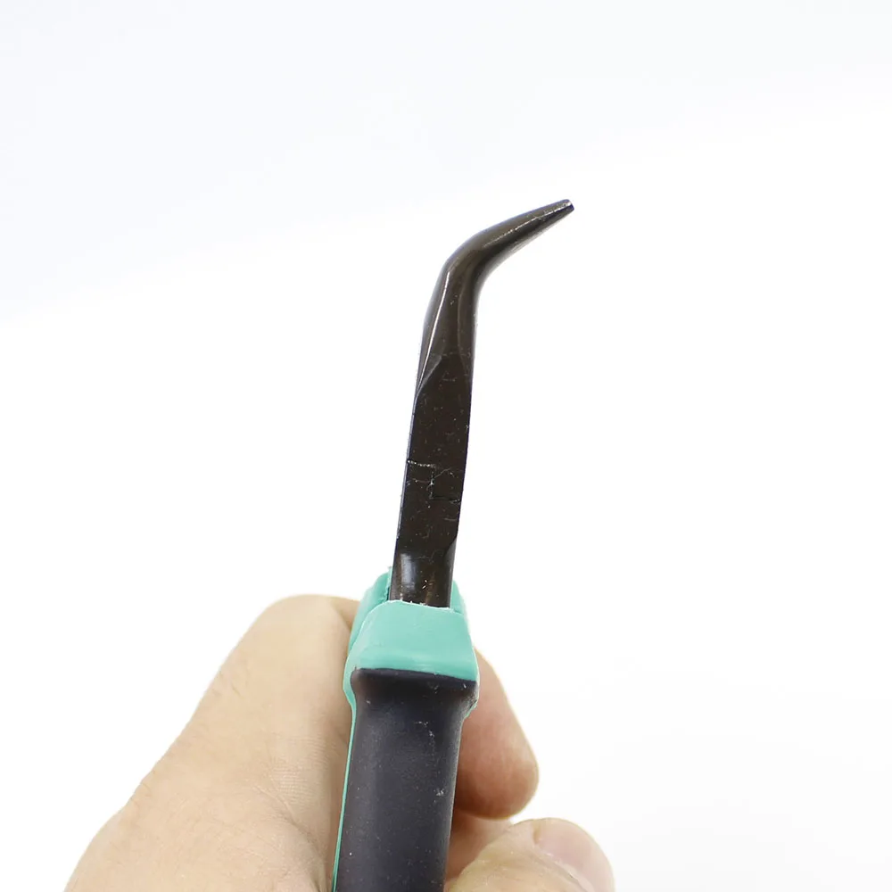 Pro'sKit PM-755 5-Zoll Zweifarbige Rutschfeste, Verschleißfeste Mini-Gebogene Spitzzange, Schneidzange, Drahtschneider, Handwerkzeug – Detail 9