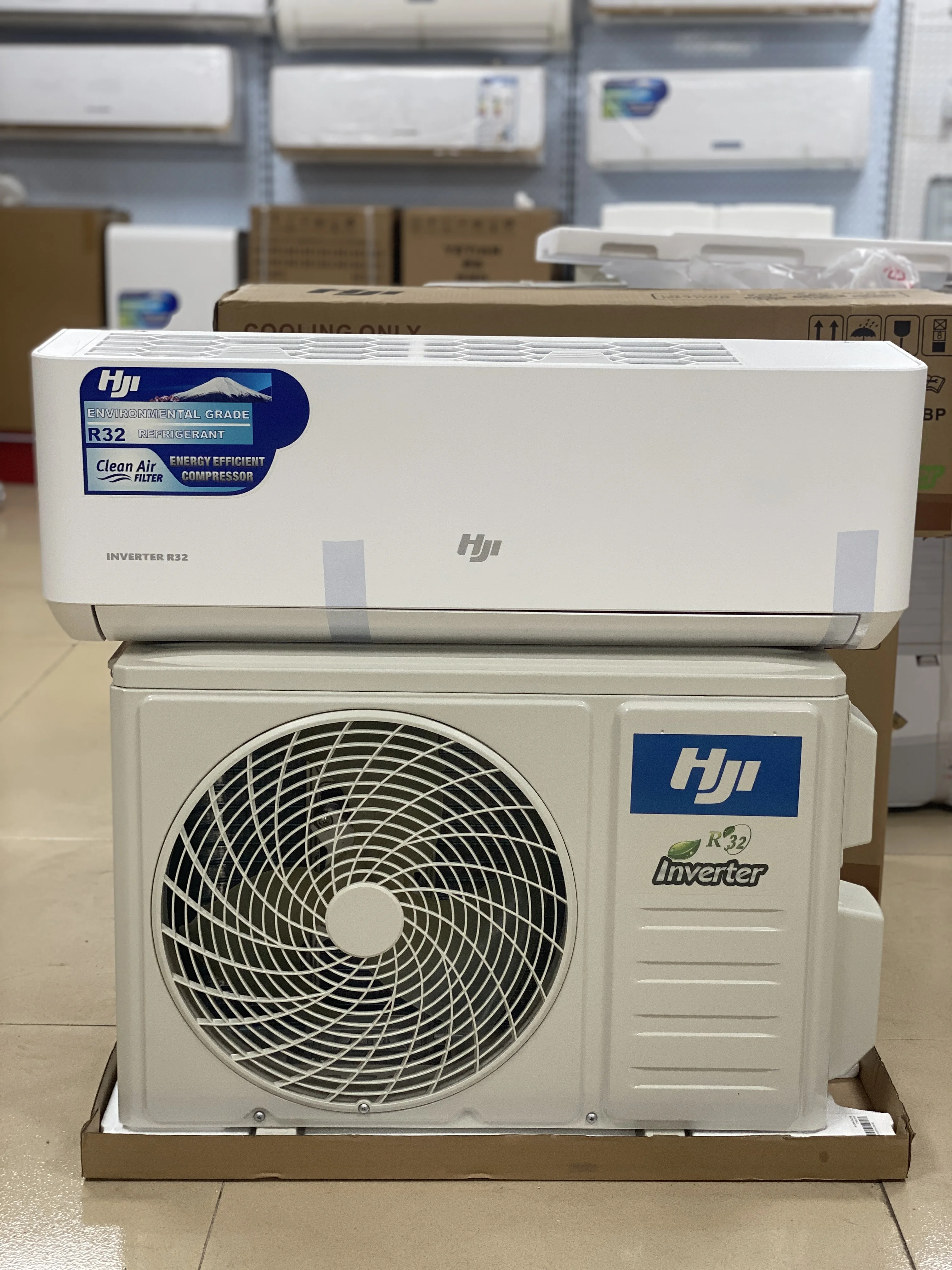 علامة تجارية خارجية HJI تم إنشاؤها بواسطة مكيف هواء من نوع Midea Factory1.5HP/12000BTU Split Ac للاستخدام المنزلي R410a R32 DC AC