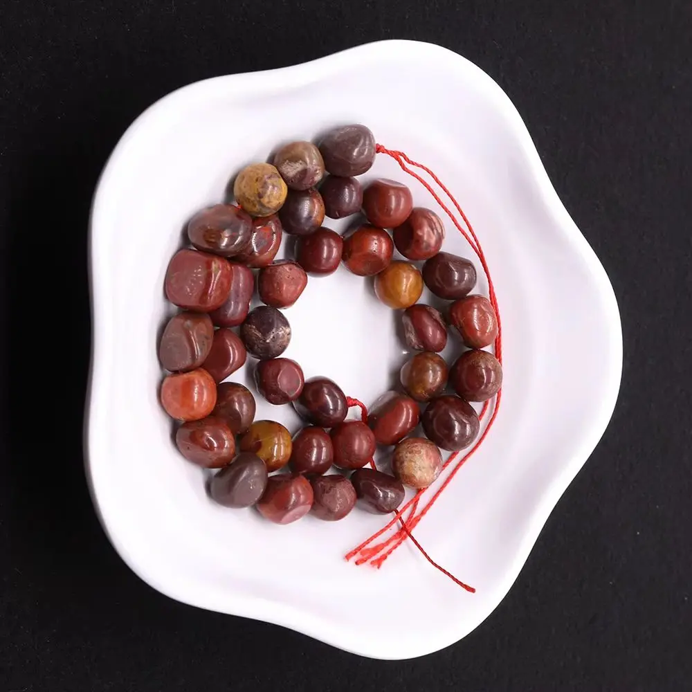 

Irregular Natural Flower Red Nuggets Stone Beads Polished Semi-precious Stone Straight Hole Loose Bead Jewelry Accessory 1strand