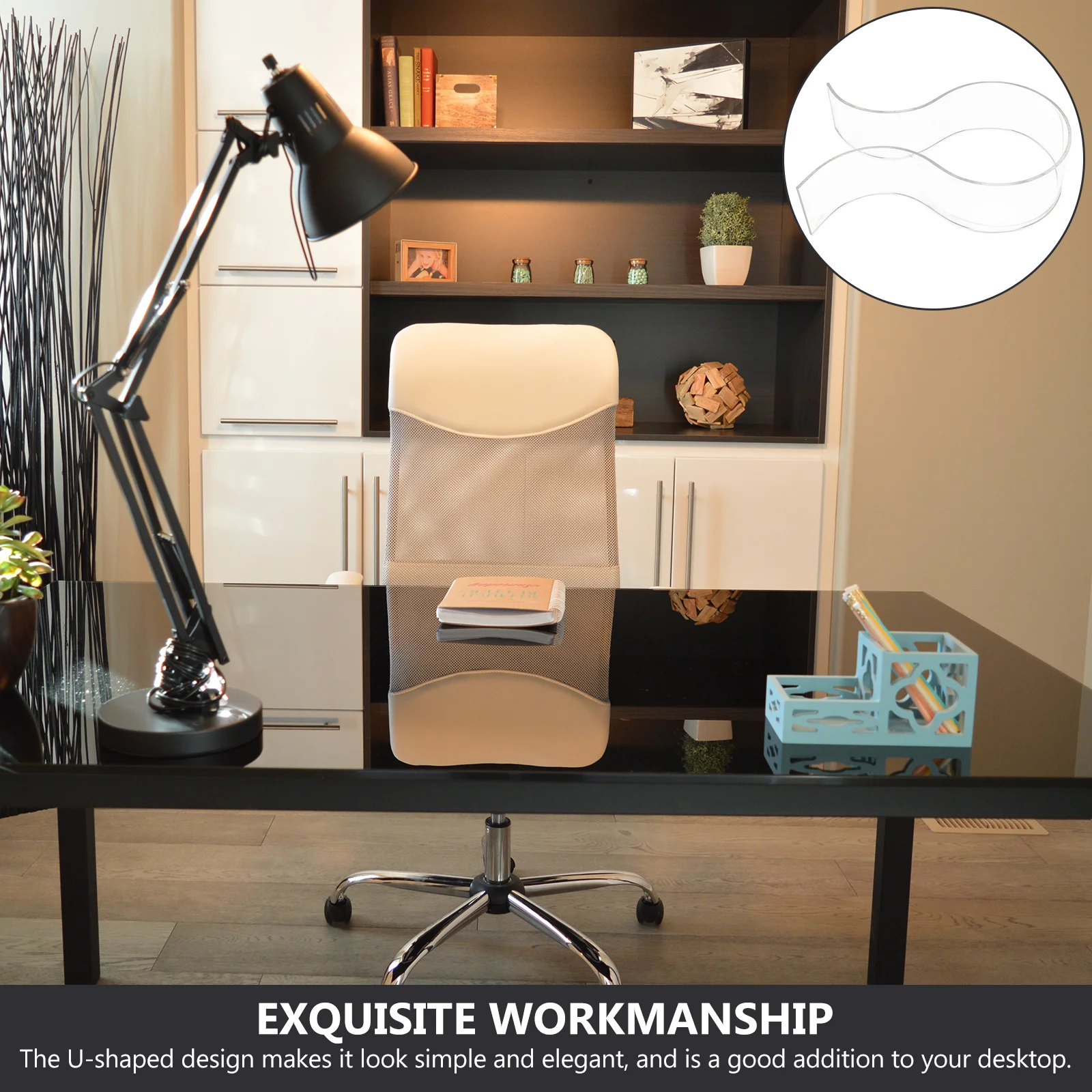 

1Pcs Headset Display Stand Desktop Acrylic Earphone Stand with Elegant U-Shape Design for Home Office Cafe Gaming Desk Use