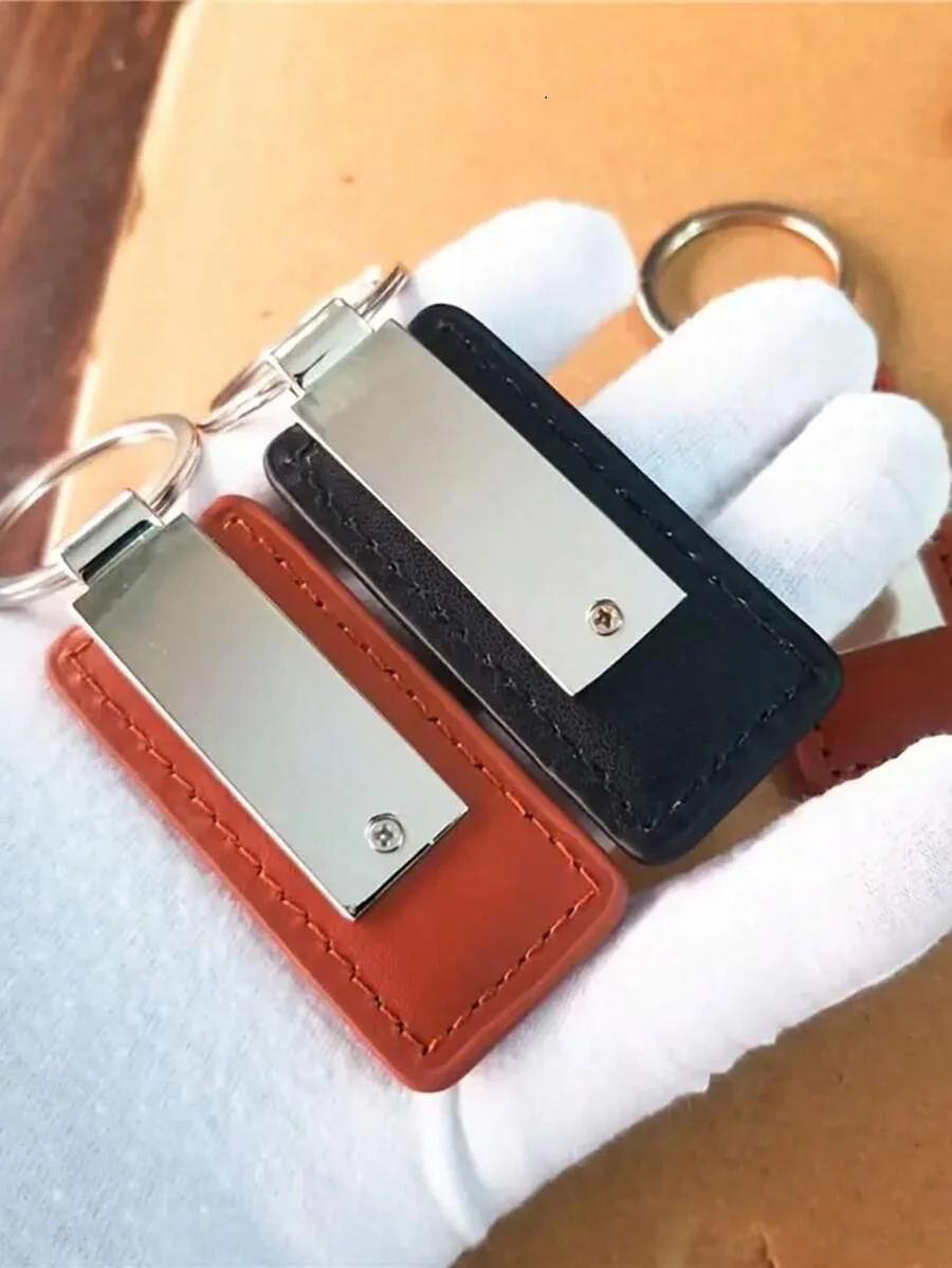 Personalised Custom Name Text Metal PU Leather Keychain, Laser Engraved Logo Small Gift Pendant, Backpack Decorative Accessory