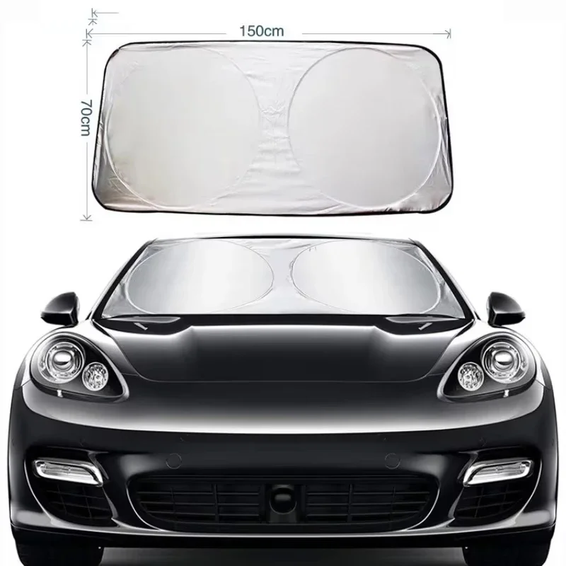 Guarda-sol dobrável para carro, tipo guarda-chuva, para janela de carro, proteção solar para o verão, acessórios de proteção contra o sol.