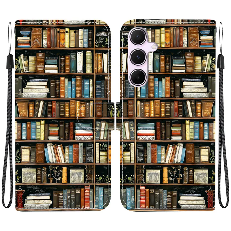 Eleganckie, kolorowe etui na telefon z motywem kwiatowym do Samsung Galaxy A15 A05 A25E SC-53F A35 A25 A55 5G, magnetyczne, skórzane etui z klapką, urocze. — zdjęcie produktu 5