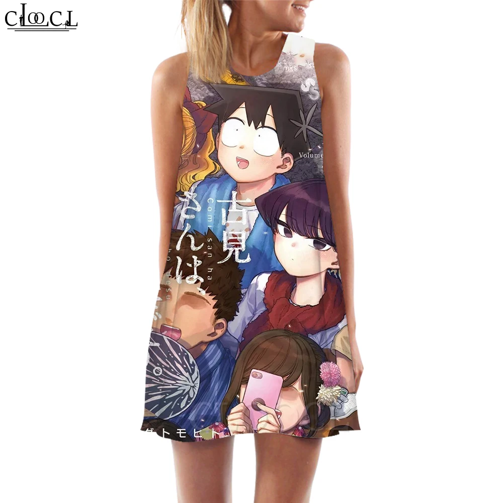 CLOOCL Vrouwen Tank Tops Komi Sankomi San Grafische Gedrukt Losse Jurk Sexy Mode Korte Casual Vrouwelijke Vest Mouwloze Jurk