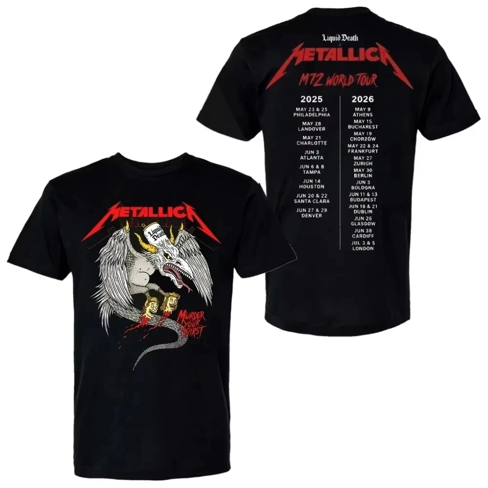 Metallica Master of Puppets Graveyard Graphic T-Shirt Thrash Metal Band Tee Cotton Casual Short Sleeve Unisex Streetwear Rock