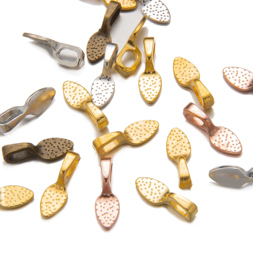 20/50Pcs Teardrop Heart Square Metal Pendants Cabochon Base For DIY Necklace Bracelet Jewelry Making Accessories Deco Parts Bulk
