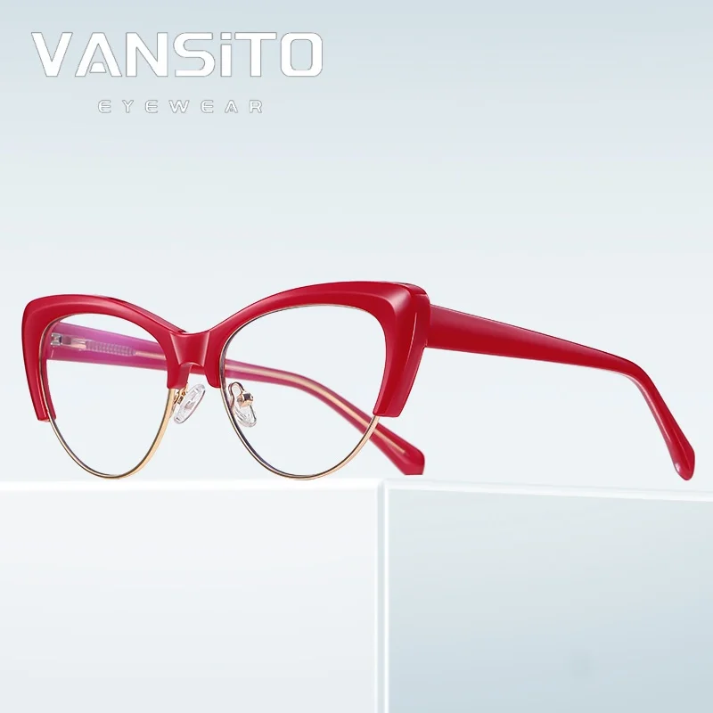 

VANSITO INS, популярные, новинка 2025, модные женские очки «кошачий глаз» с оптической оправой, очки по рецепту