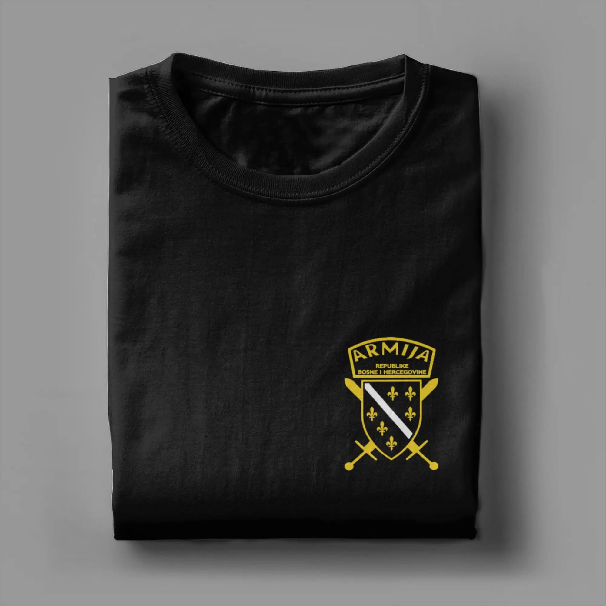 

Новинка, футболки армии Боснии и Герцеговины, мужские топы с круглым вырезом и короткими рукавами, хлопковая летняя одежда