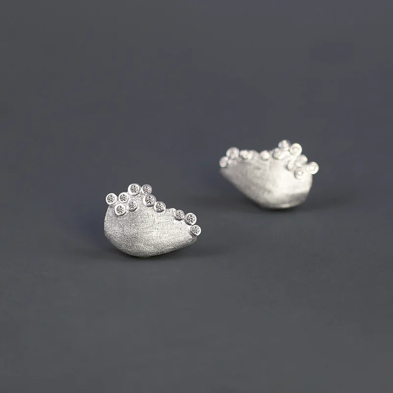 Miracle Sterling Silver 925 Original Sunset Beach Light Luxury Cool Elegant Niche Design High-End French Earrings Studs
