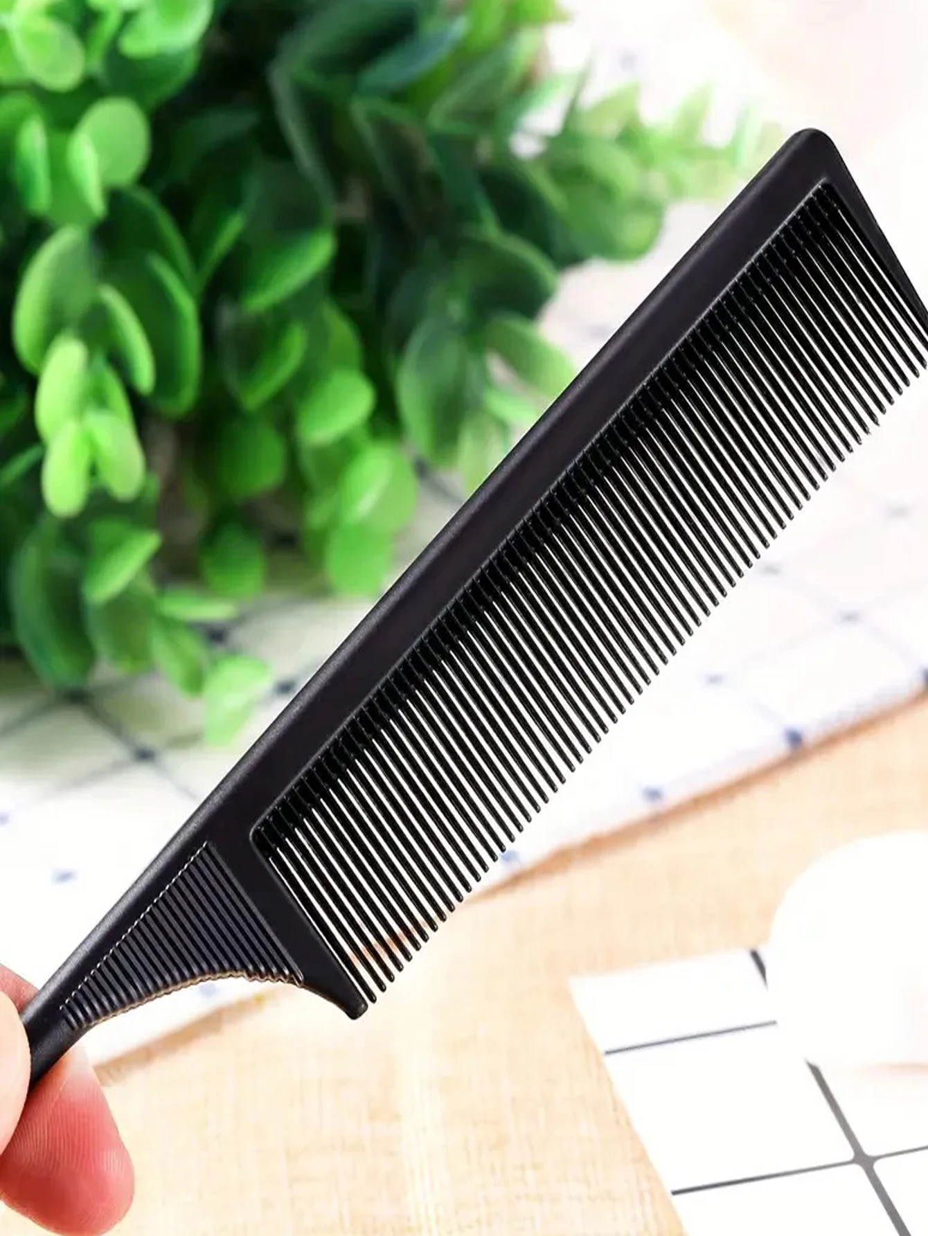 5 pçs pente de cauda preto estilo pente resistente ao calor pente de cauda para todos os tipos de cabelo, pente de provocação de dentes finos e largos