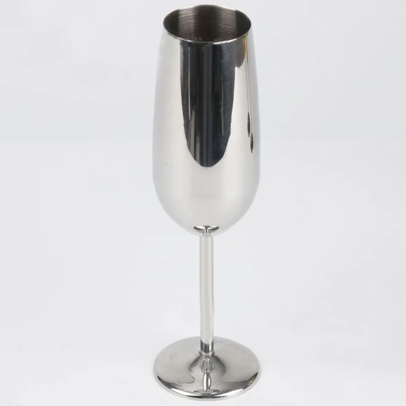 9.2oz/260ml stainless steel 304 Champagne glass Bar Clear Bar Restaurant KTV tall glass Creative European light luxury wine glas