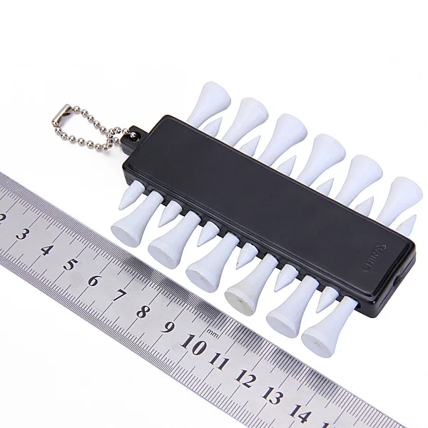 Plastic Tee Holder Carrier 3 Ball Marker 12Pcs 2 1/8 inch Wood Tees