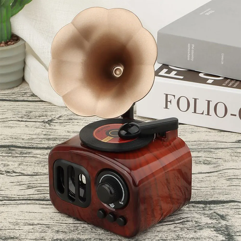 Retro Phonograph Music Box Antique Creative Classical Vintage Art Crafts Birthday Gift Home Decoration Antique Vintage Decor