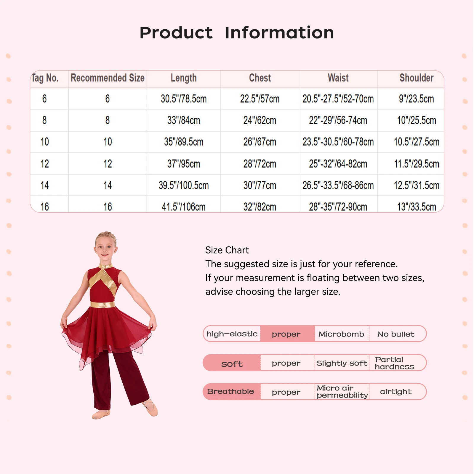 6-16Y الفتيات فستان رقص غنائي الحديث مع بنطال ذو قصة أرجل واسعة الليتورجية العبادة جوقة الثناء الرقص مرحلة الأداء Dancewear #6