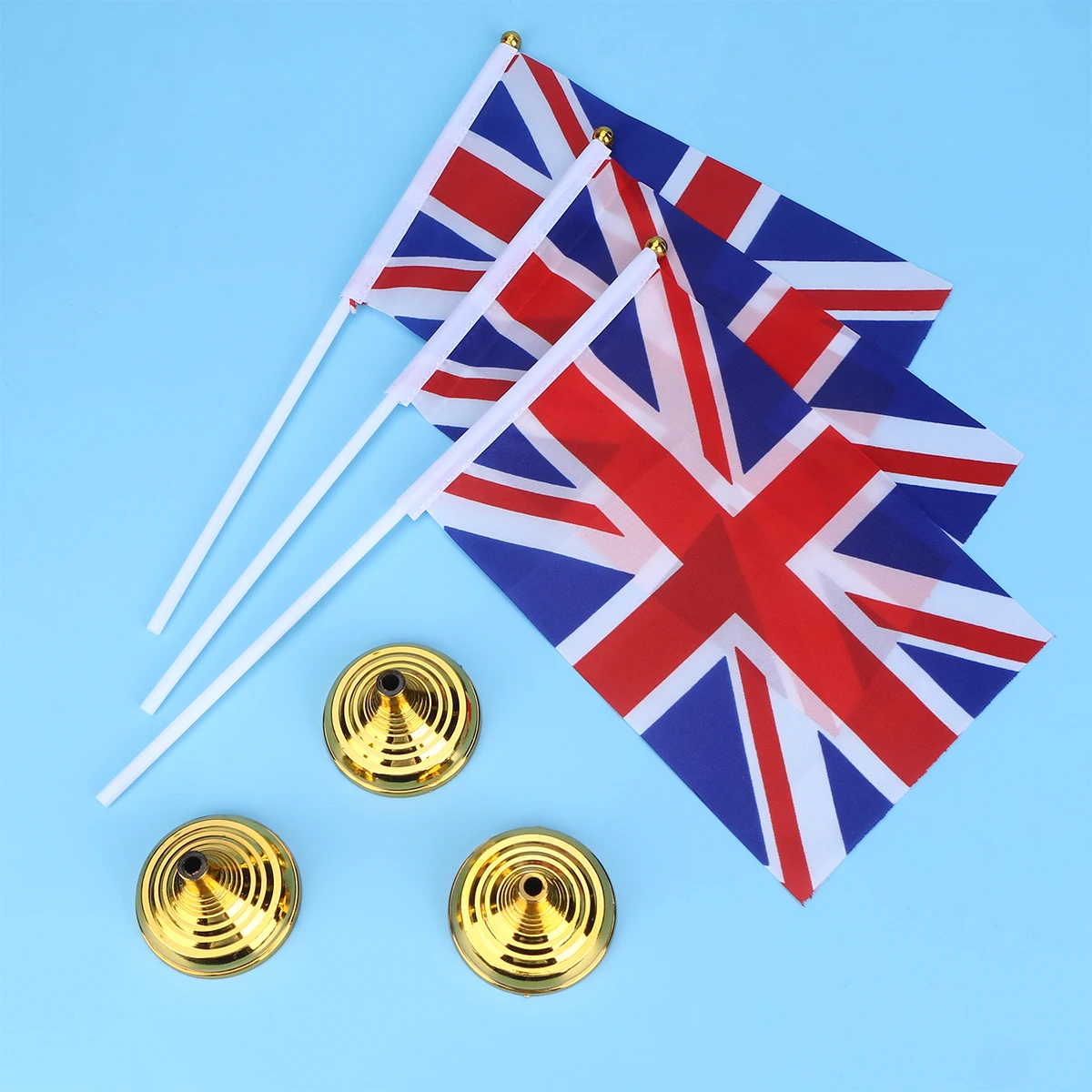 

48 pcs Uk Desktop Flag Polyester Mini Stick Desktop Flag Decor Banner for Office National Day Storage Item