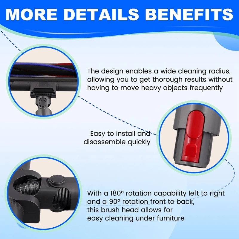Электрическая напольная головка для Dyson V7, V8, V10, V11 Беспроводная Быстрорежущая Насадка для пылесоса