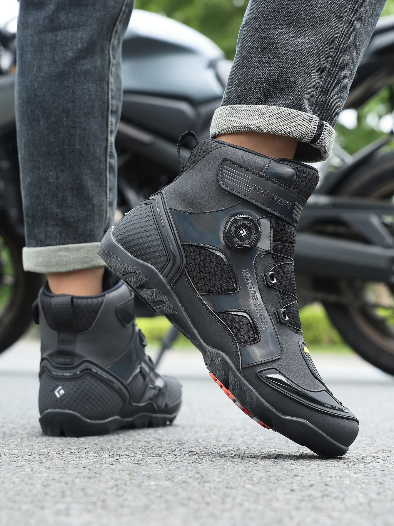 Neue Motorrad Stiefel Männer Leder Motos Atmungsaktive Anti Rutsch Verschleiß-beständig Fahrer Stiefel Motorrad Racing Knöchel Länge Schuhe – Detail 8