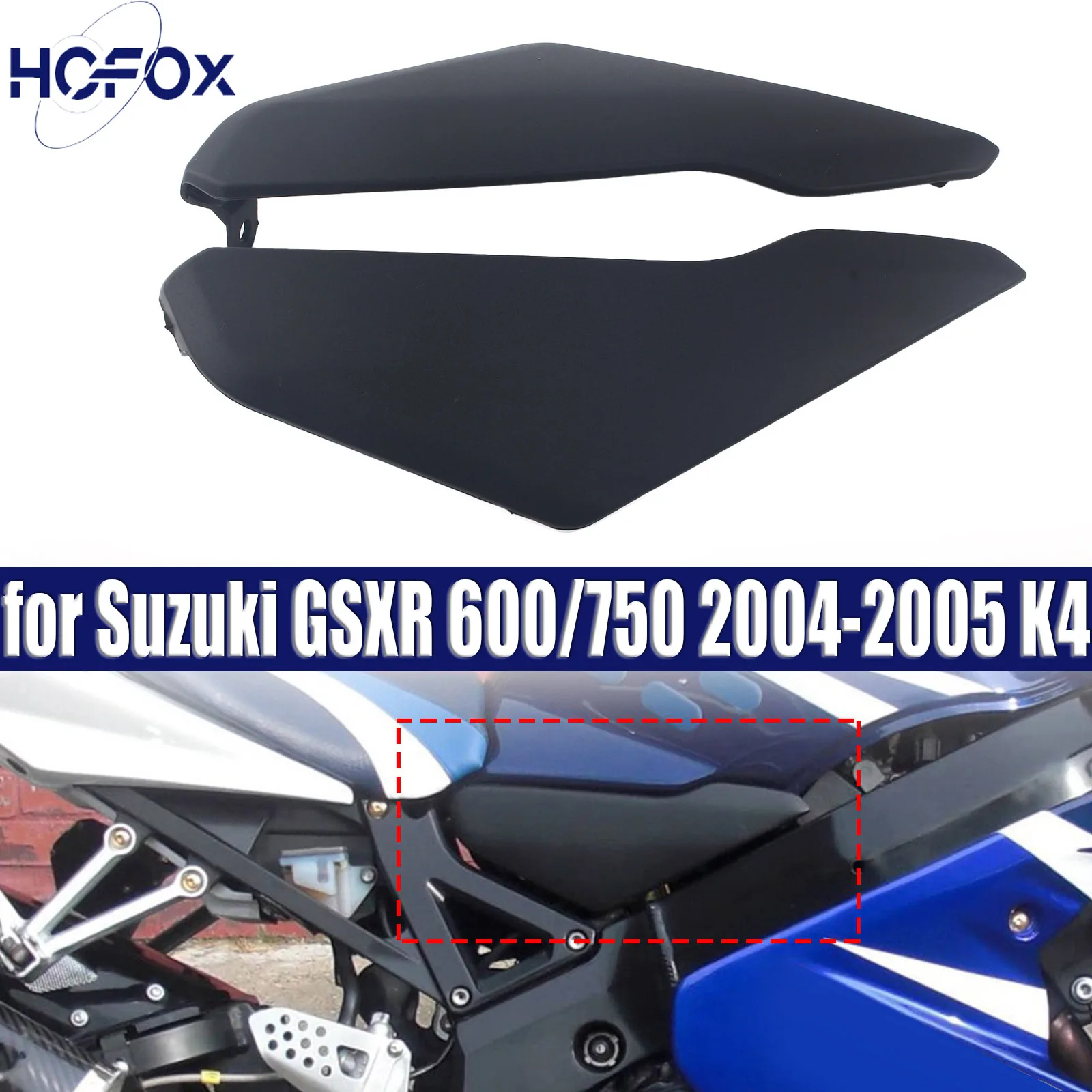 

for Suzuki GSXR 600/750 2004-2005 K4 Motorcycle Parts Black Plastic Gas Tank Side Cover Panel Fairing Trim Cowl