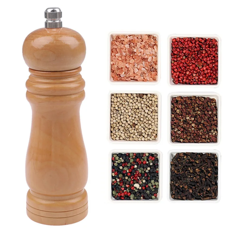 Pepper Mill Dutch Wood Manual Pepper Grinding Seasoning Bottle Pepper Grinder Kitchen Cooking BBQ Tools Salt and Pepper Mills