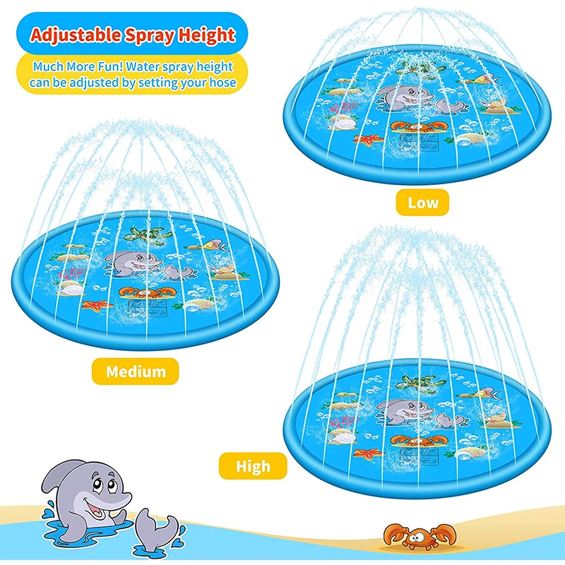 Splash Pad สำหรับเด็กกลางแจ้งของเล่น Chilfren Sprinklers Play Mat สำหรับสนามหลังบ้านสวนน้ำฤดูร้อนเด็กวัยหัดเดินสระว่ายน้ำของขวัญ