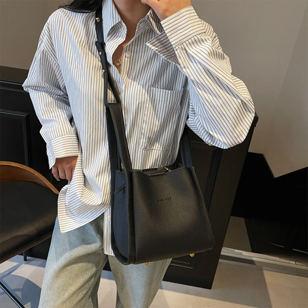 

Женская сумка-ведро из искусственной кожи, модная сумка на плечо, большая вместительная стильная сумка через плечо с сумкой, повседневная сумка-мессенджер, уличная дорожная сумка