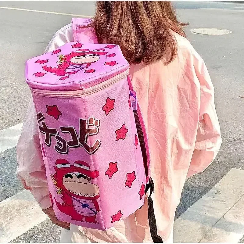 Kawaii Crayon Shin-chan Plush Bag Cartoon Cute Backpack Top Opening Zipper Shoulder Bag Anime Plush Cool Toy Birthday Gift