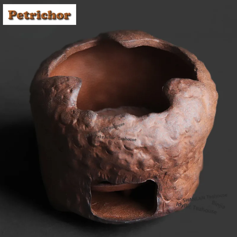 

Подставка-нагреватель для чая из грубой керамики в форме пня, на древесном угле, для подогрева воды, в подарок