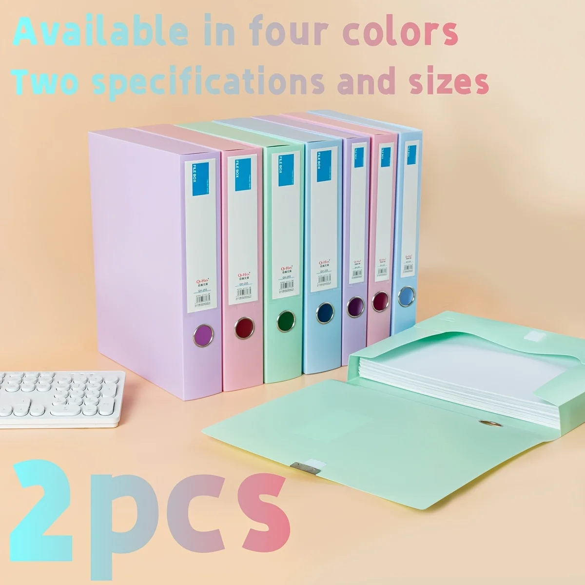 

2pcs Thickened Morandi Color File Box, PP Material, 55mm, A4, Large Capacity, Office Supplies Storage Box for Paper Contract