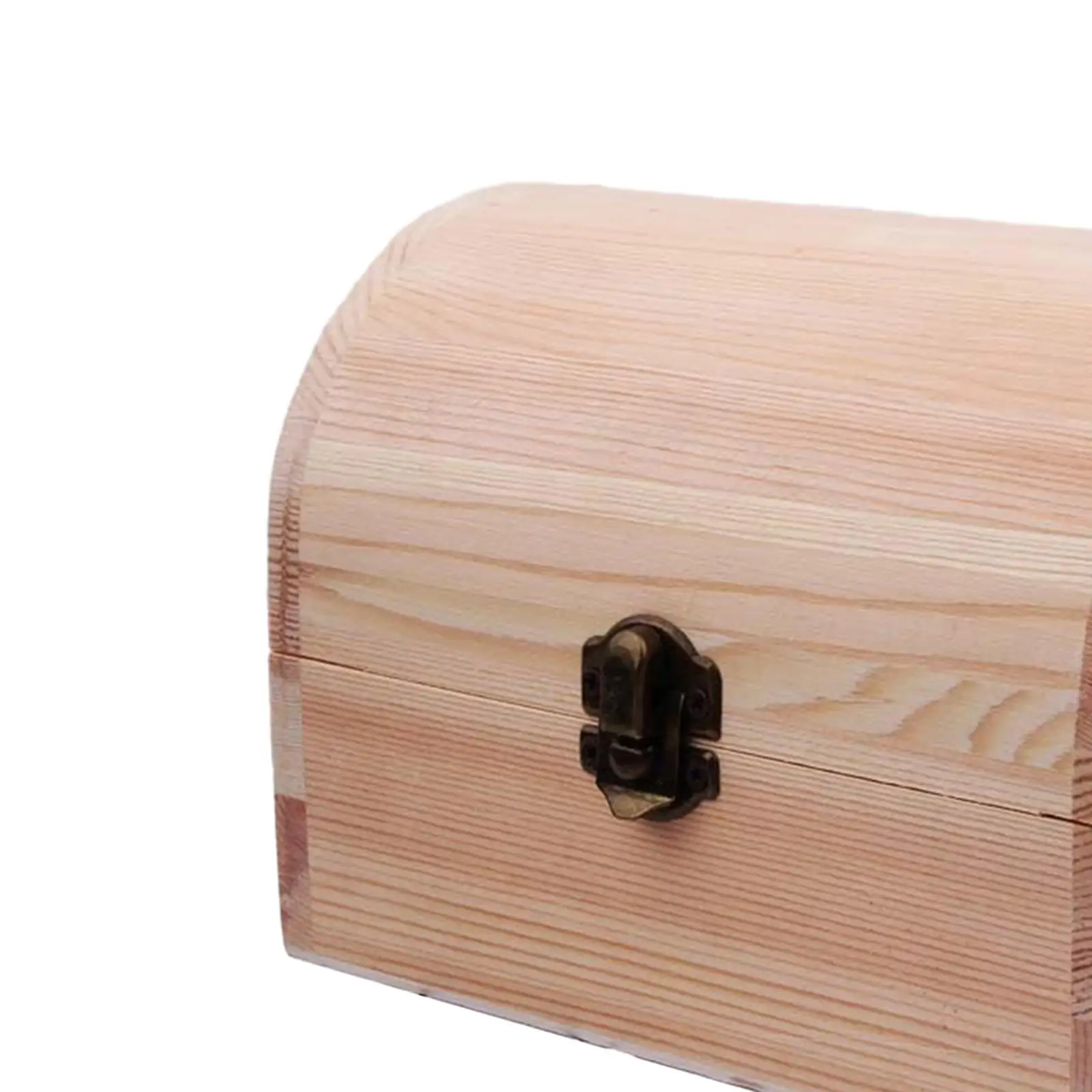 Unfinished Wood Box Container Keepsake Box with Hinged Lid Wooden Box Treasure Chest Box for Storage Necklace DIY Gift Arts