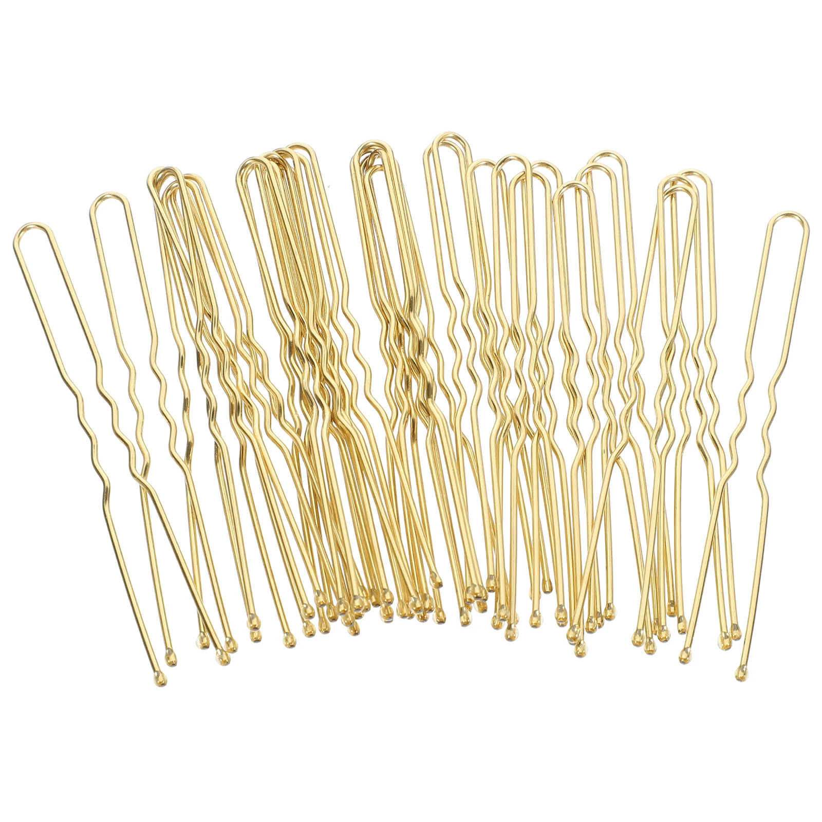 

50pcs U-shaped Clips Golden Metal Hairpins for Buns Women Girls Hair Forks Bobby Pins Hair Accessories Styling Tools