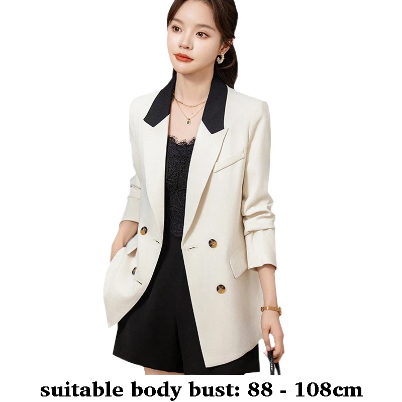 

Высококачественный длинный пиджак для женщин, однобортный пиджак с зубчатым воротником, осень-зима 2024, элегантная офисная одежда бежевого цвета, хаки