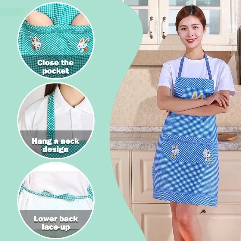 Women Apron Practical One Size Kitchen Apron Cartoon Rabbit Women Apron Kitchen Accessories Household Supplies