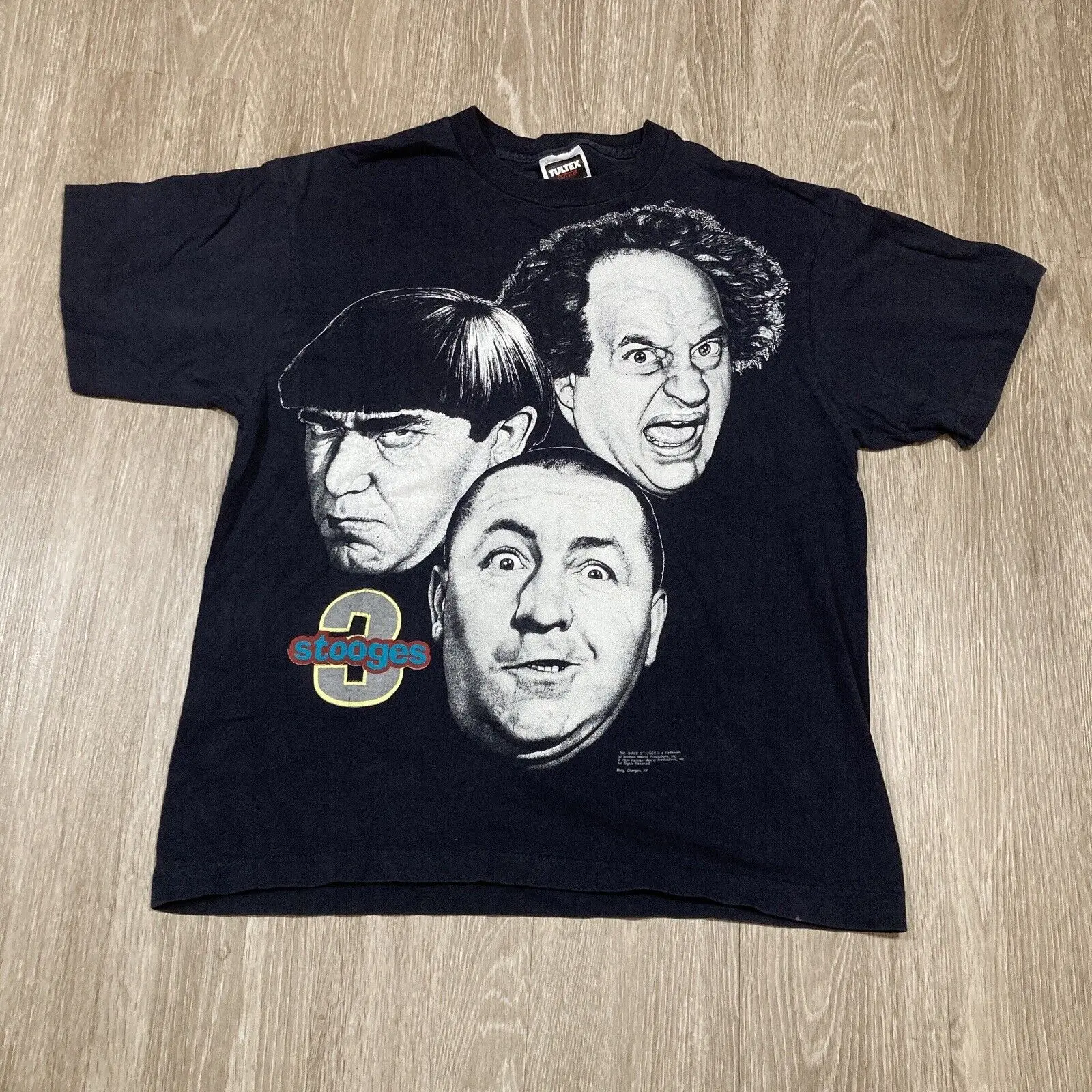 3 Stooges Shirt L Vintage 90s Y2k Moe Larry Curly Three Stooges TV Series Tee