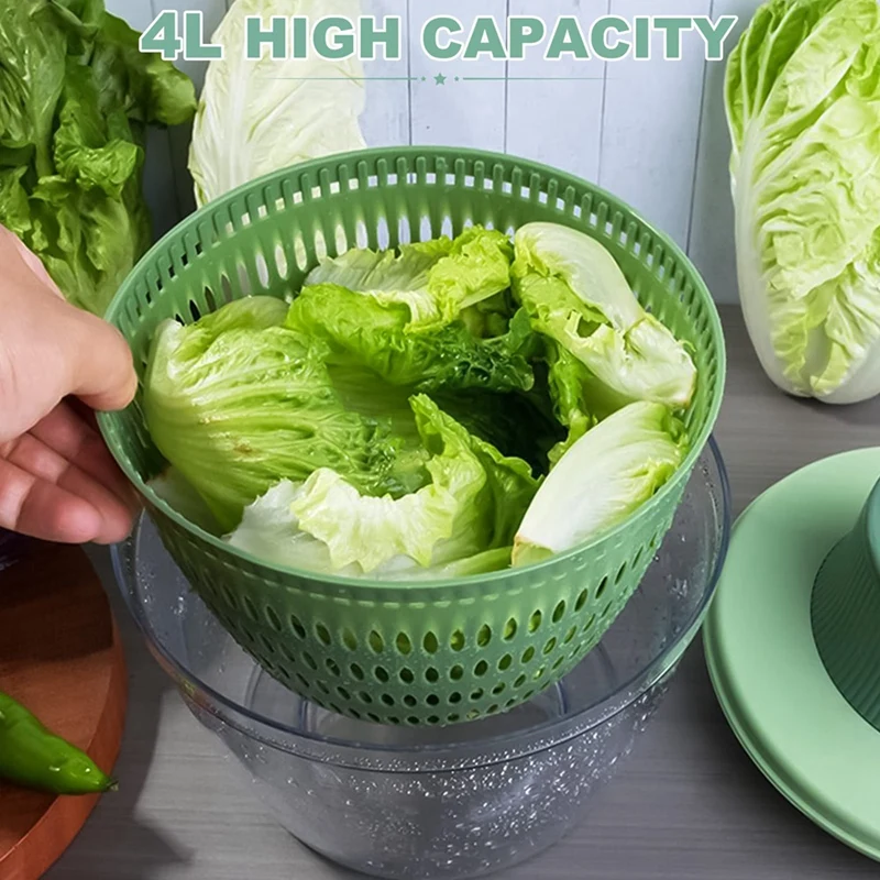 

Electric Vegetable Drainer, 2 In 1 Salad Spinner And Chopper, Multifunctional Vegetable Washer Sieve Cordless Salad