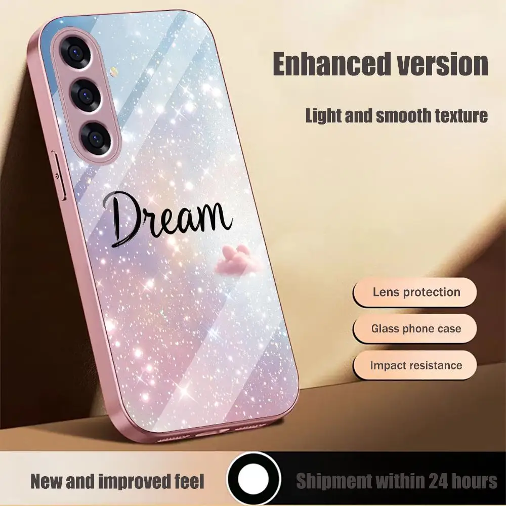 Dream Cloud Gradient HD Multi-color variants glass phone case for Samsung Galaxy S26 S25 S24 S23 S22 FE,Ultra,Plus Dropresistant