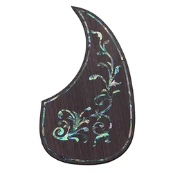 Acoustic Guitar Pickguard Rosewood inlaid with shell Pattern Decorated Self-adhesive Pick Guard Sticker for Guitar Acc