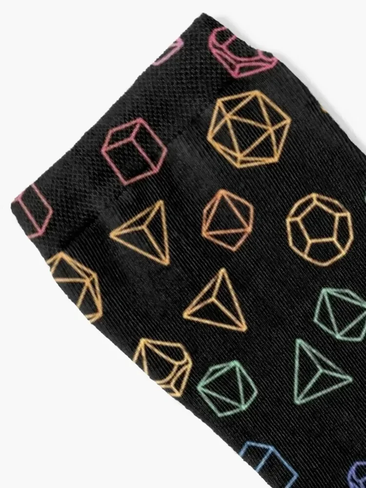 DnD Dice Rainbow on Black Pattern Socks sport crazy kids japanese fashion Socks Women Men's