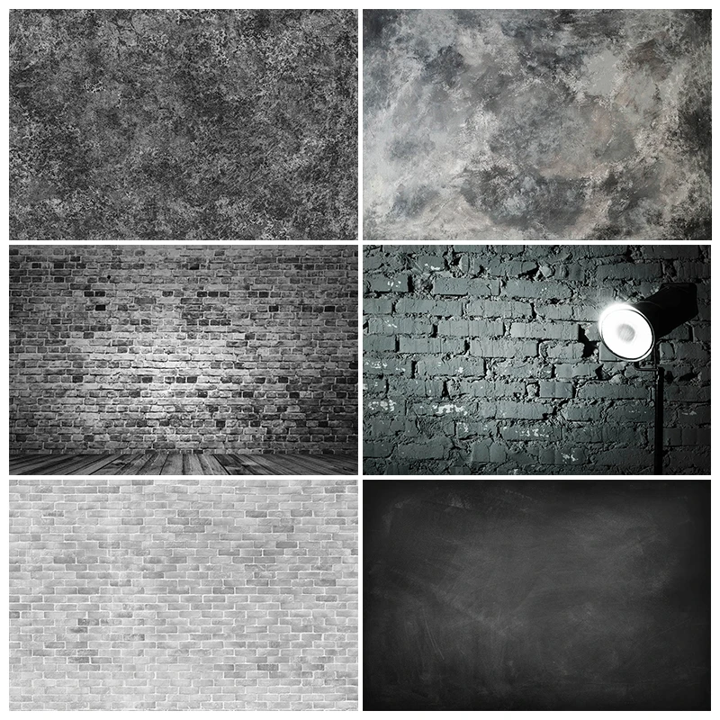 Retro White Black Brick Wall Background Poster Happy Birthday Party Children Portrait Photo Backdrop Studio Photography Props