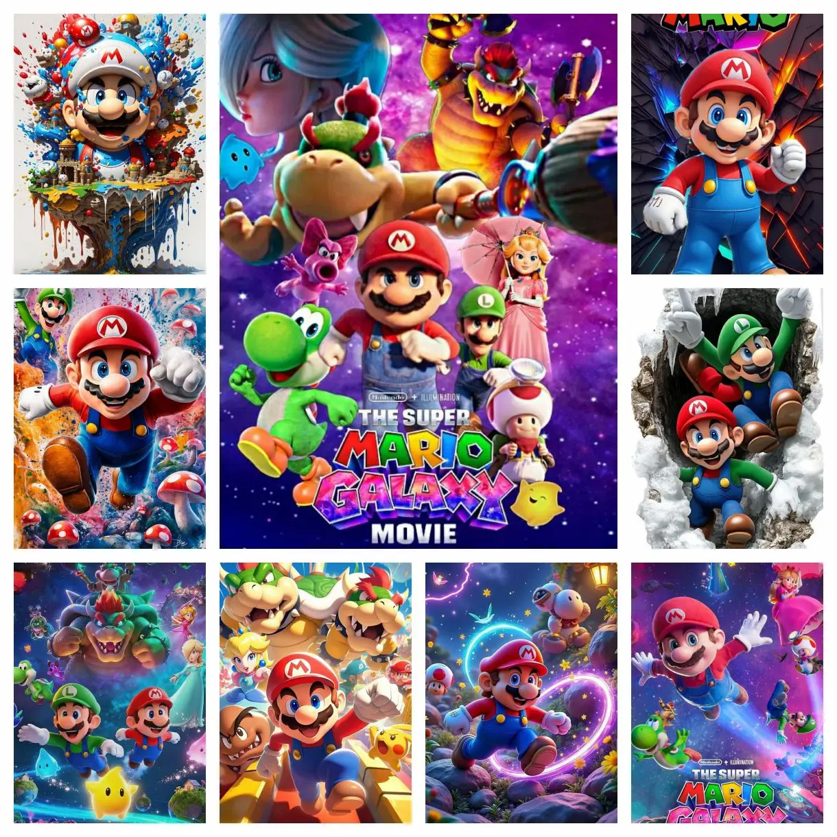 Nouvelle Peinture Diamant 5D DIY Super M-Marios Anime Japonais 2026 – Décoration Esthétique pour Salon et Chambre à Coucher