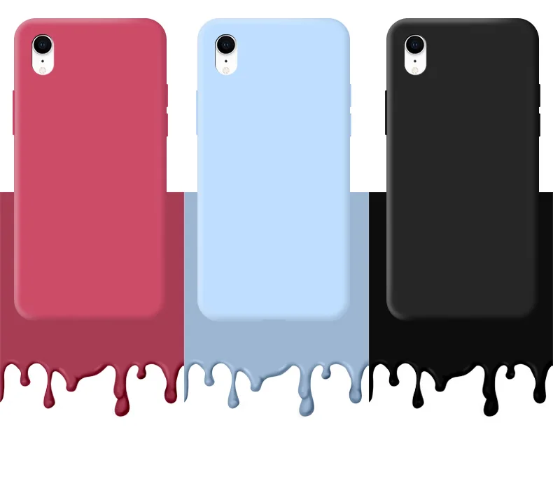 Original hülle für iPhone XR X R stoß feste TPU flüssige Silikons chutz Telefon Rückseite für iPhone XR Hülle – Detail 1