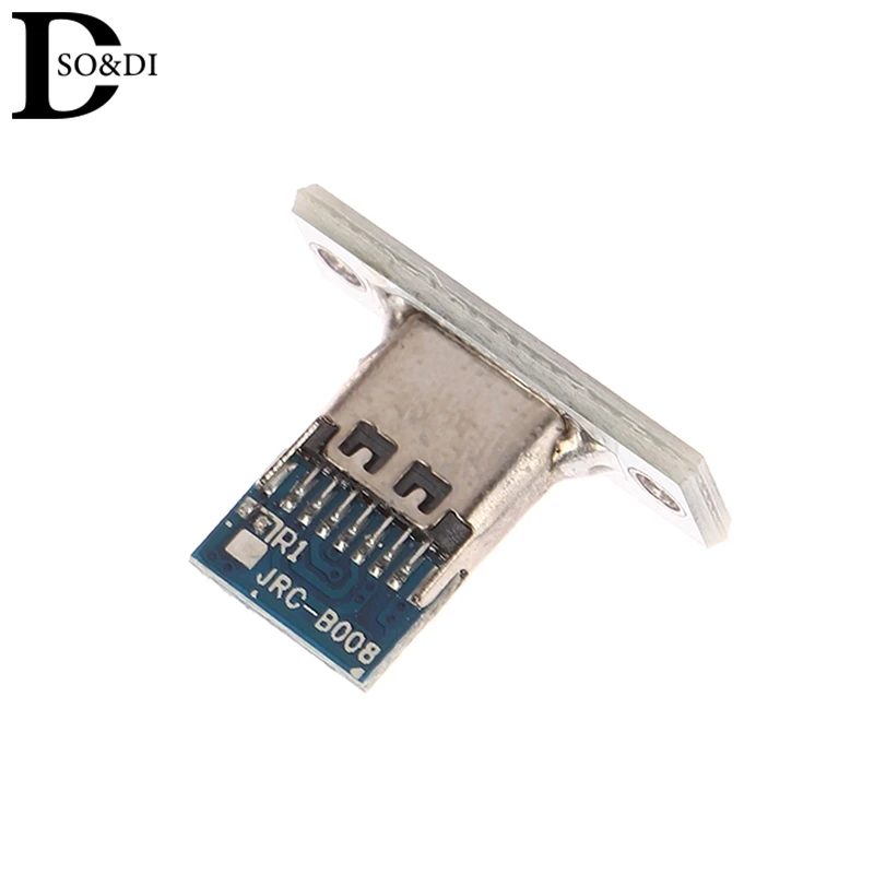 Type-C USB Jack 3.1 Type-C 2Pin 4Pin Female Connector Jack Charging Port USB 3.1 Type C Socket With Screw Fixing Plate