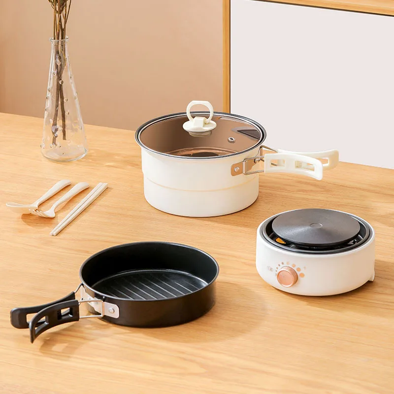 UK‑Spec Plug Split‑Fold Cooking Pot, Travel‑Friendly Compact Vessel for On‑Trip & Home Hot‑Pot Soup Preparation