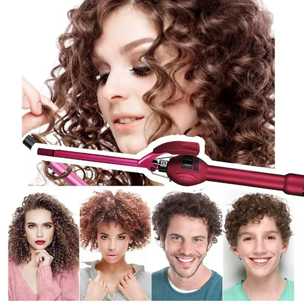 Men Women Create Tight Wool Spiral 9MM Thin Barrel Curling Iron Electric Hair Tongs Ceramic Hair Curler Short Hair Salon Styling
