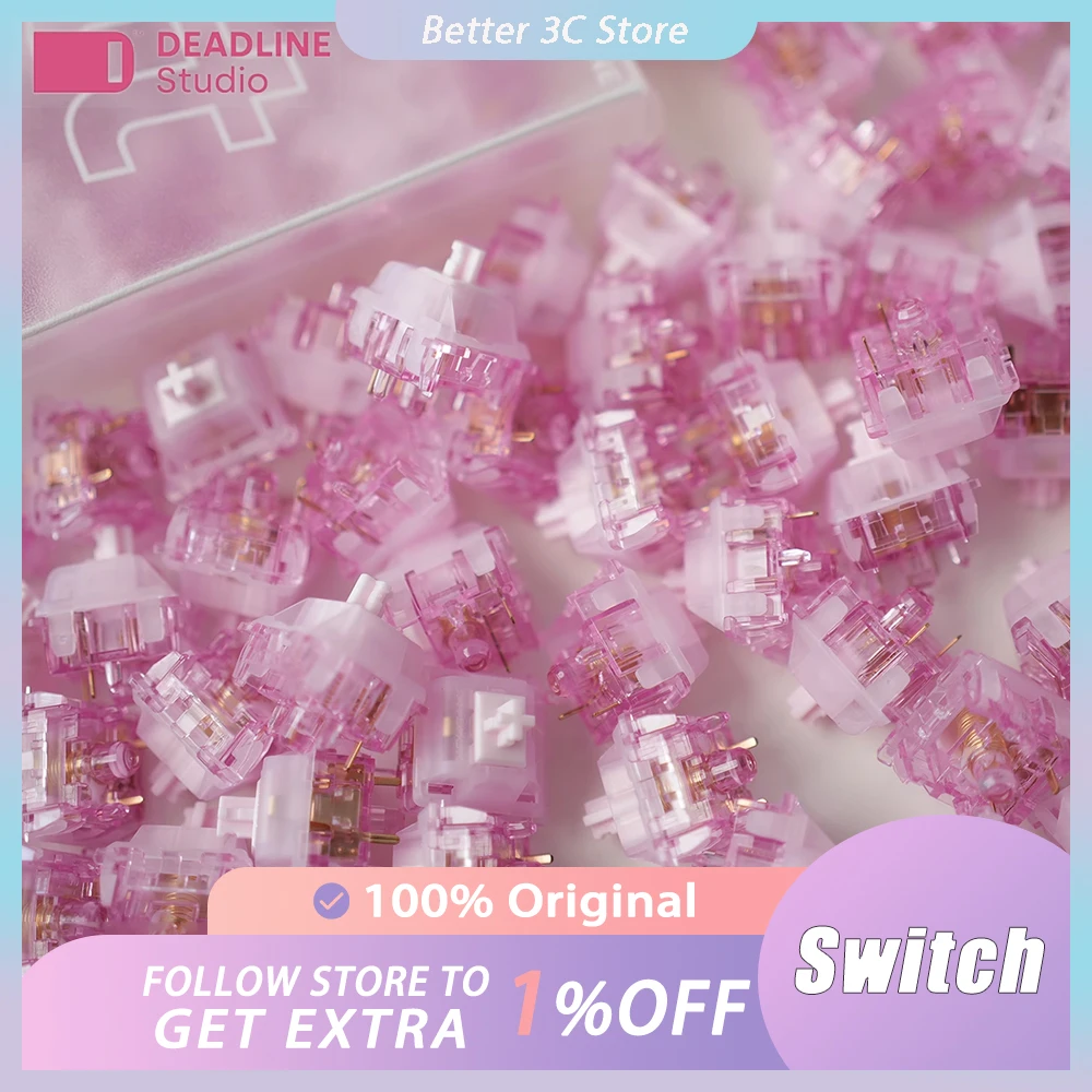 

DEADLINE HUTT Mechanical Keyboard Switch 59gf Paragraph Axis Pink Switch 35pcs PC Gamer Accessories Office Gifts