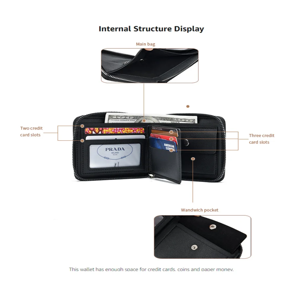 

Мужской короткий кошелек, кошелек для монет, многофункциональный классический держатель для карт с несколькими слотами, модный тренд, простой чехол для денег, деловой бумажник