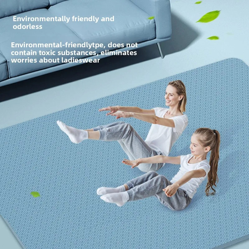 Yogamatte, Fitness, Zuhause, rutschfest, Stoßdämpfung, geräuschlos, 12 mm, verdickt, vergrößert und verbreitert, für Sportmädchen, spezielle Sprungmatte